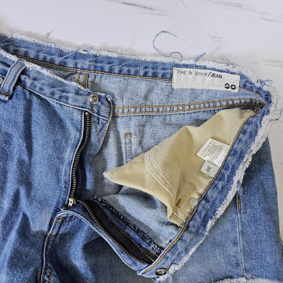 Rag & Bone Womens 30 Heathrow Cut Off Denim Mid Rise Jean Shorts W1907k273HEA - Picture 5 of 6